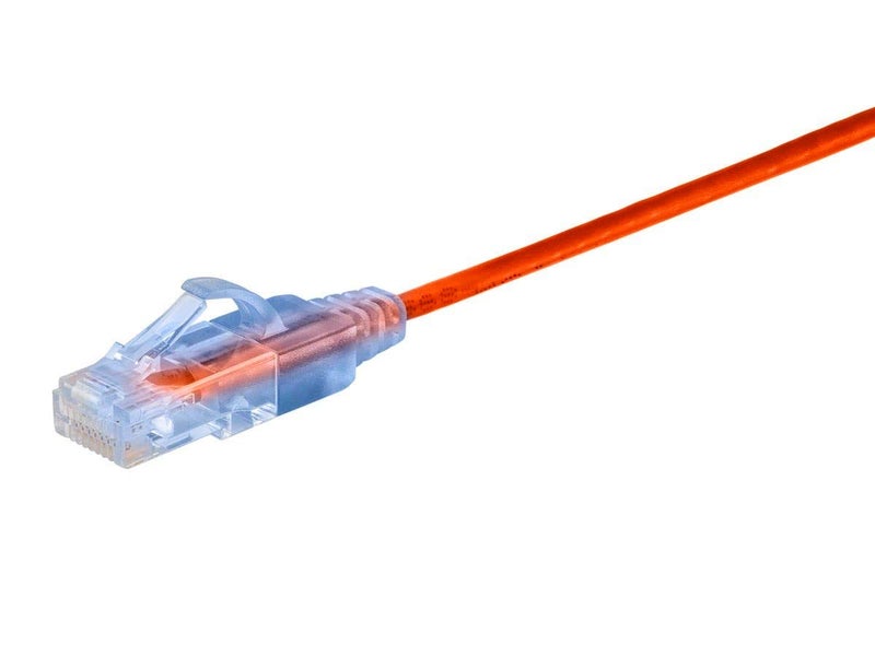 Monoprice Cat6A 6in Orange 10-Pk Patch Cable UTP 30AWG 10G Pure Bare Copper Snagless RJ45 SlimRun Series Ethernet Cable - Image 2